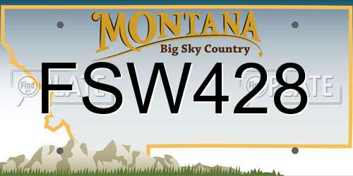 FSW428 Montana License Plate