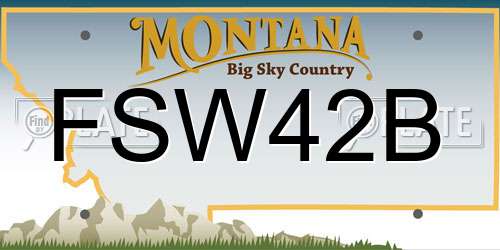 FSW42B Montana License Plate