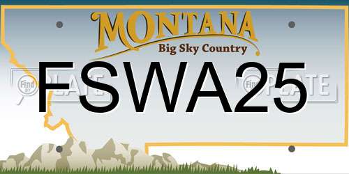FSWA25 Montana License Plate