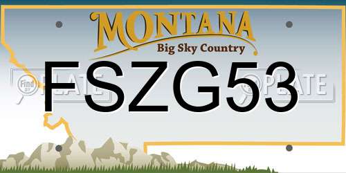 FSZG53 Montana License Plate