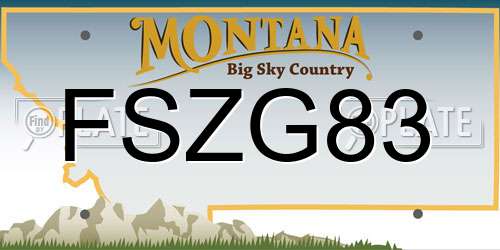 FSZG83 Montana License Plate