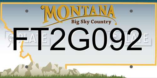 FT2G092 Montana License Plate