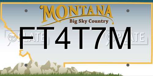 FT4T7M Montana License Plate