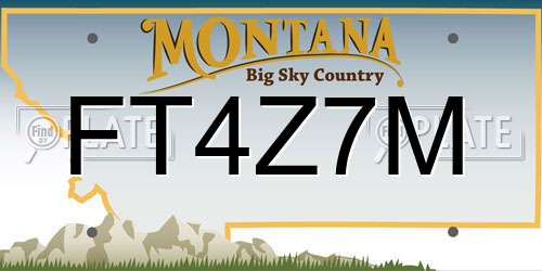 FT4Z7M Montana License Plate