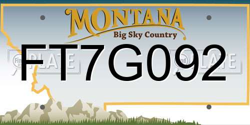 FT7G092 Montana License Plate