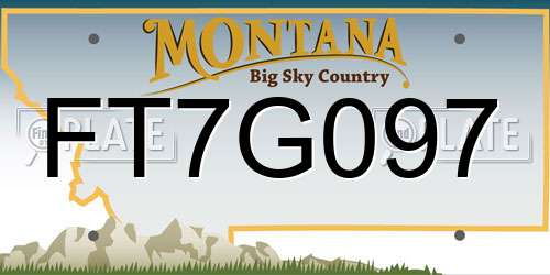 FT7G097 Montana License Plate