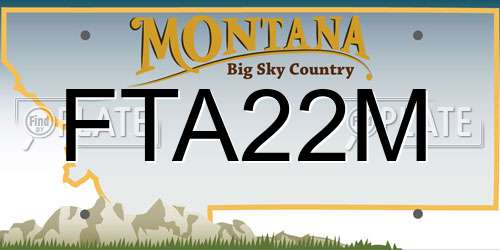 FTA22M Montana License Plate