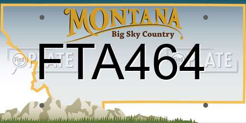 FTA464 Montana License Plate