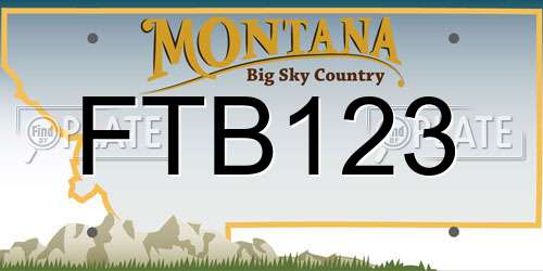 FTB123 Montana License Plate