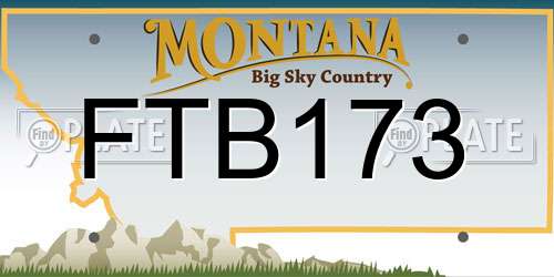 FTB173 Montana License Plate