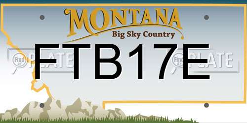 FTB17E Montana License Plate