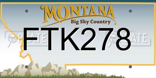 FTK278 Montana License Plate