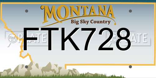 FTK728 Montana License Plate