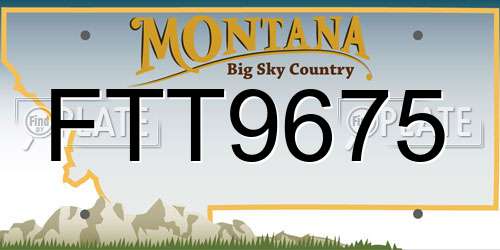FTT9675 Montana License Plate