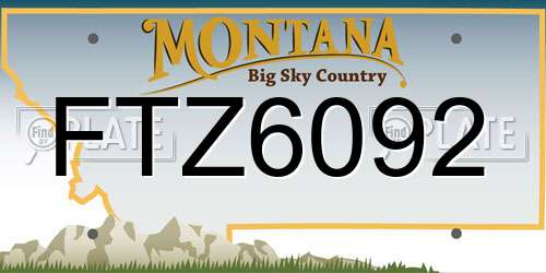 FTZ6092 Montana License Plate