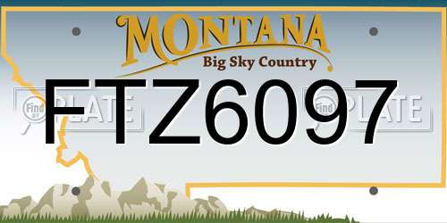 FTZ6097 Montana License Plate