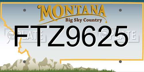 FTZ9625 Montana License Plate