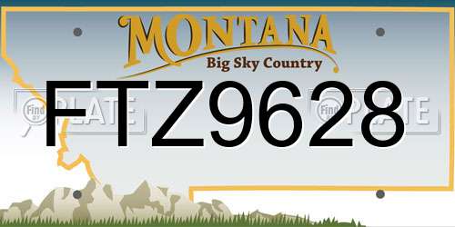 FTZ9628 Montana License Plate