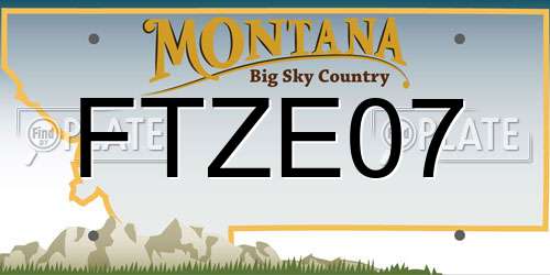 FTZE07 Montana License Plate