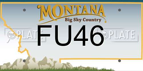 FU46 Montana License Plate