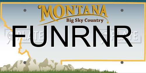 FUNRNR Montana License Plate