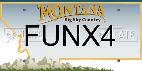 FUNX4 Montana License Plate
