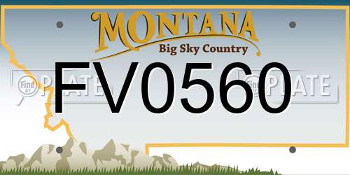 FV0560 Montana License Plate