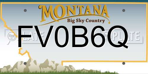 FV0B6Q Montana License Plate