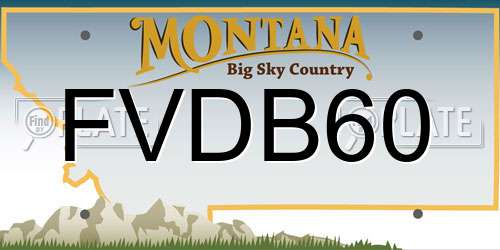 FVDB60 Montana License Plate
