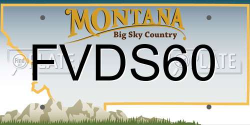FVDS60 Montana License Plate