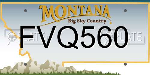FVQ560 Montana License Plate