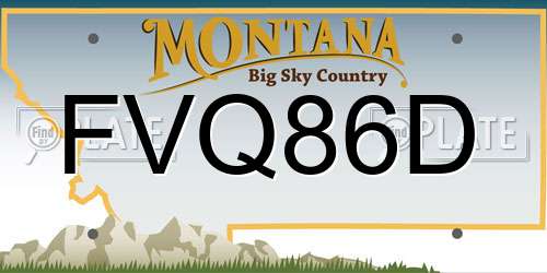 FVQ86D Montana License Plate