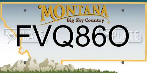 FVQ86O Montana License Plate