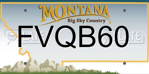 FVQB60 Montana License Plate