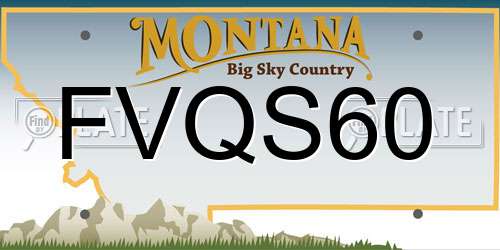 FVQS60 Montana License Plate