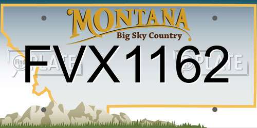 FVX1162 Montana License Plate