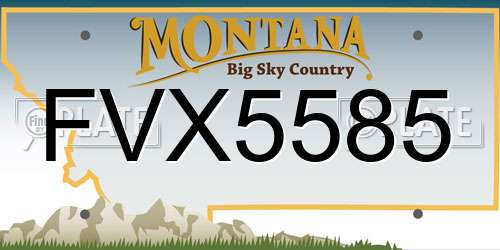 FVX5585 Montana License Plate