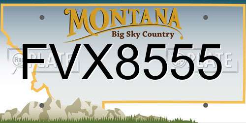 FVX8555 Montana License Plate