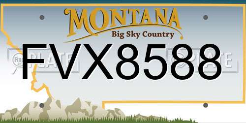 FVX8588 Montana License Plate