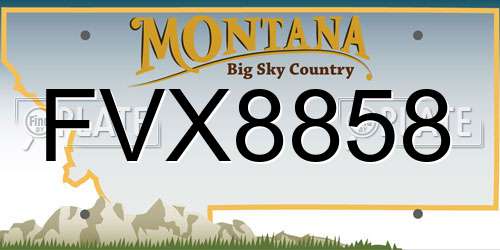 FVX8858 Montana License Plate