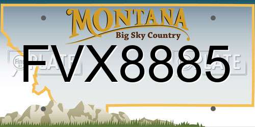 FVX8885 Montana License Plate