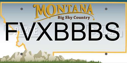 FVXBBBS Montana License Plate