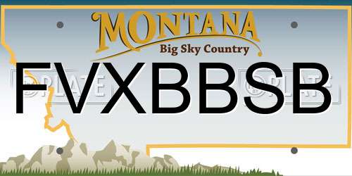 FVXBBSB Montana License Plate