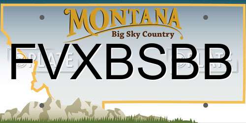 FVXBSBB Montana License Plate