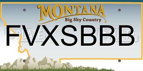 FVXSBBB Montana License Plate