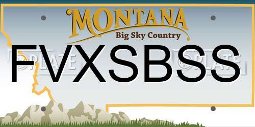 FVXSBSS Montana License Plate