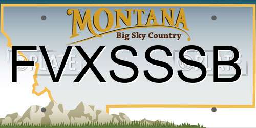 FVXSSSB Montana License Plate