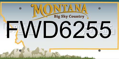 FWD6255 Montana License Plate