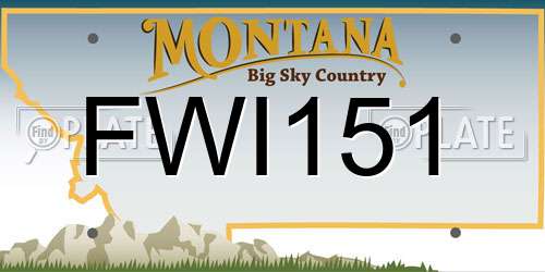 FWI151 Montana License Plate