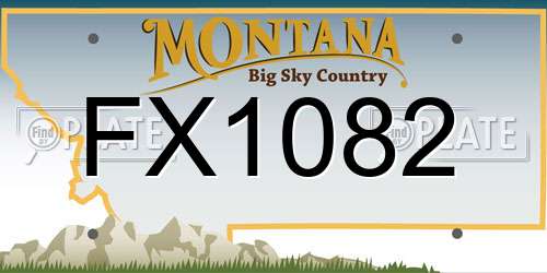 FX1082 Montana License Plate